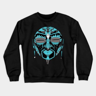 Blue Grey African Mask 2 Crewneck Sweatshirt